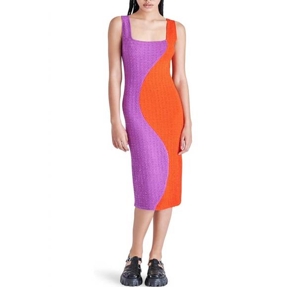 STEVE MADDEN Dresses & Skirts - NEW STEVE MADDEN two tone midi dress in orange/purple